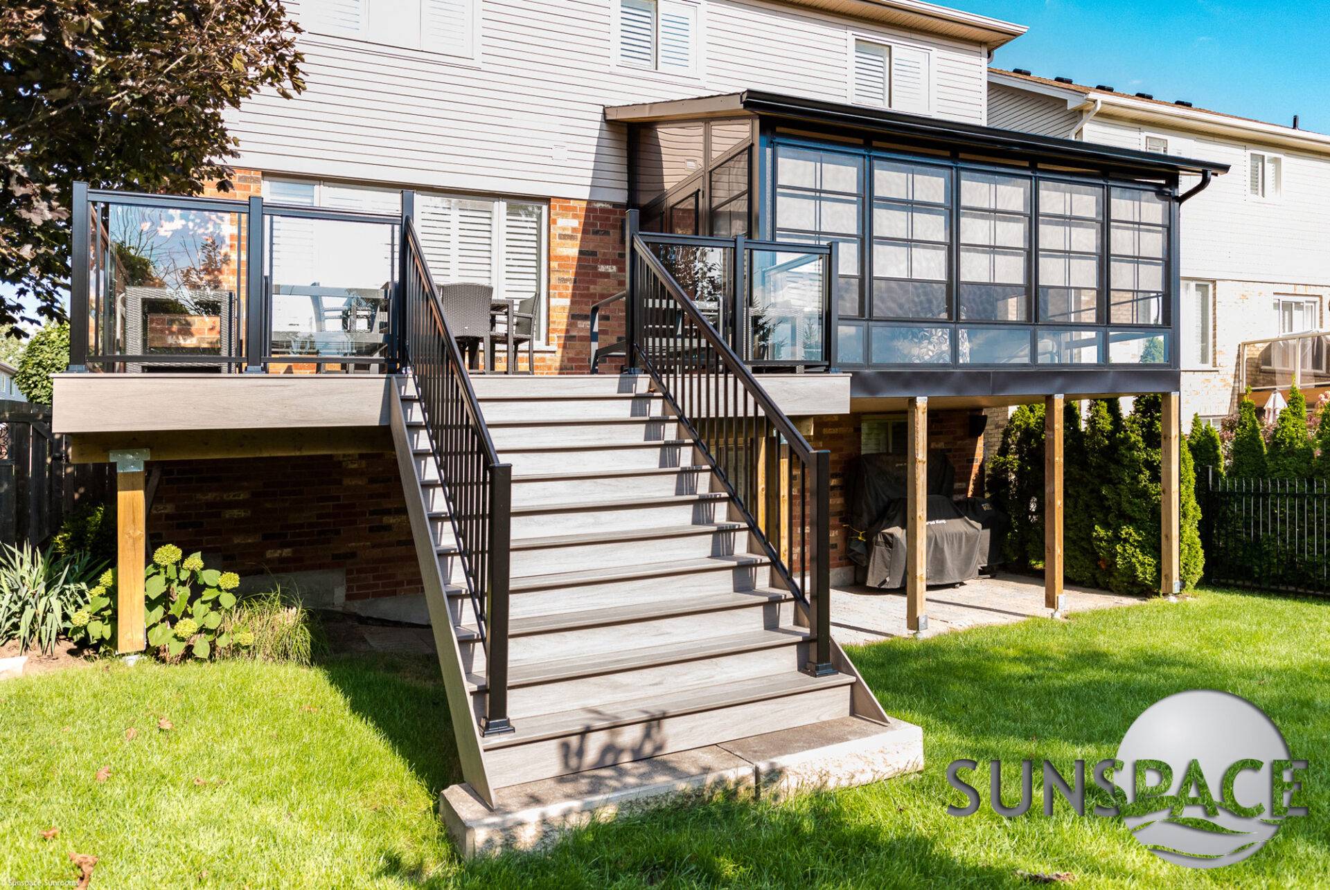 Traditional glass railing